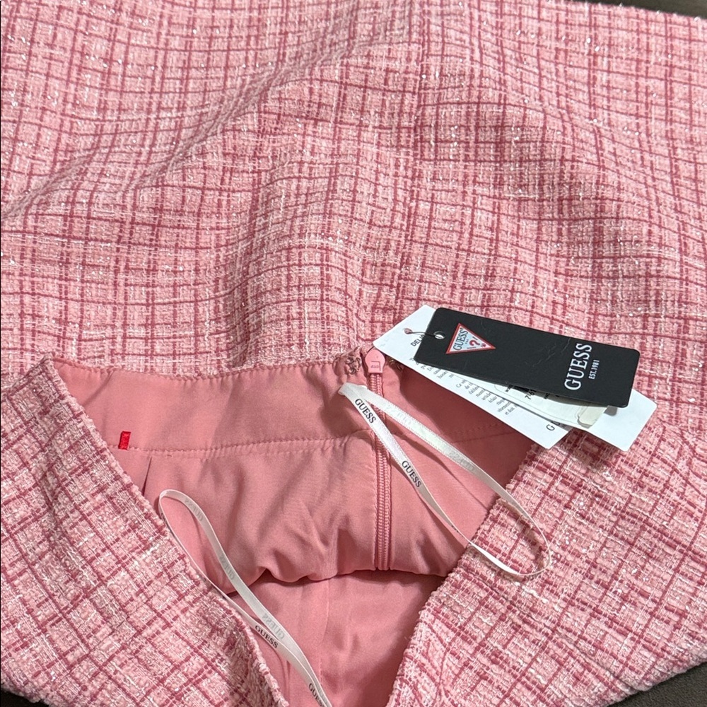 Gorgeous GUESS Women's Pink Mini Emma Tweed Skirt Brand New From Macys - Picture 11 of 17